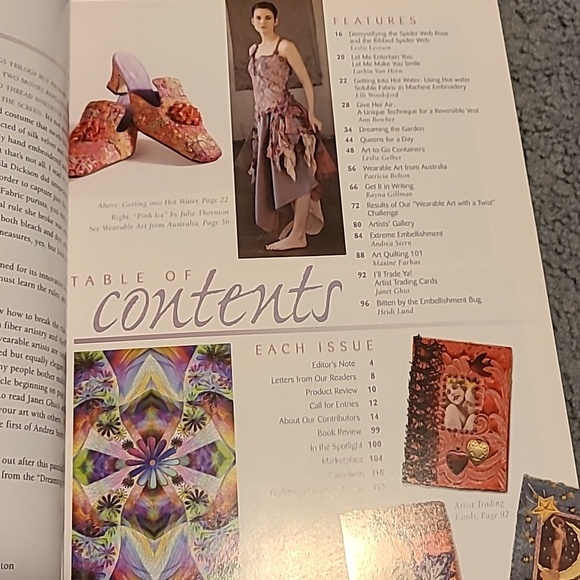 Quilting Arts Magazines, 4 (2002-2004) Sewing Free Motion Embrodery Art Quilts - Picture 13 of 16